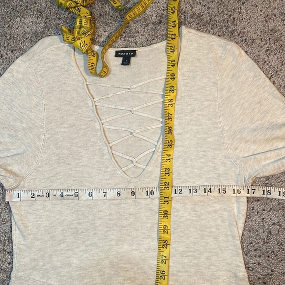 Torrid Lattice Sweater Knit Dress Oatmeal Size 1 - Picture 7 of 7